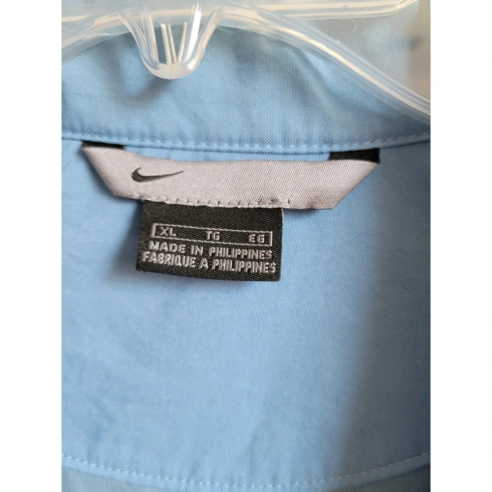 Nike Nylon Windbreaker Jacket Full Zip Pockets Light‎ Blue Sz XL